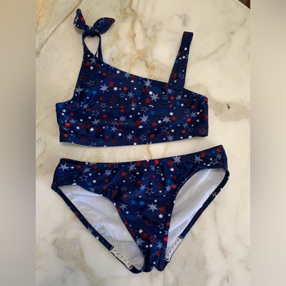 Speedo Bikini Girls 16 Stars Red White Independence